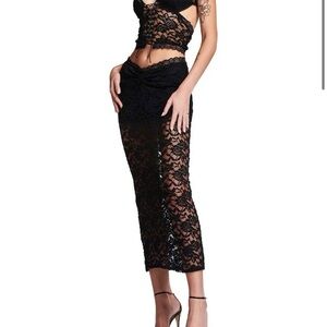 Black Lace Two-Piece Set